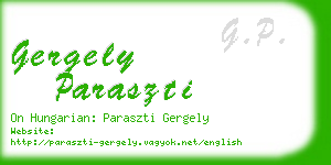 gergely paraszti business card